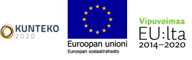 EU-lippu ja Vipuvoimaa EU:lta tunnus ja Kunteko2020 tunnus