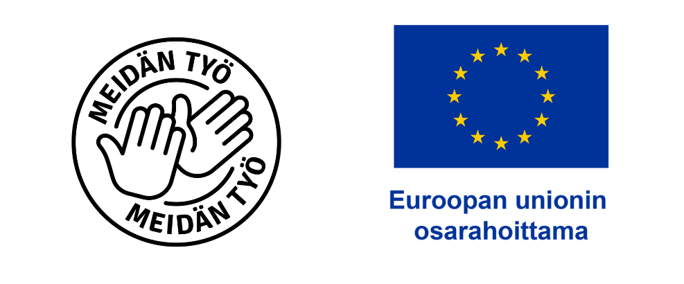 Meidän työ logo ja eu logo