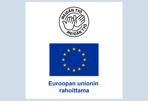 Meidän työ -logo ja EU-logo